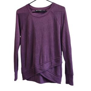 Athleta Serenity Criss-Cross Top S Purple Tulip Hem Modal-Balletcore-Draped-Wrap